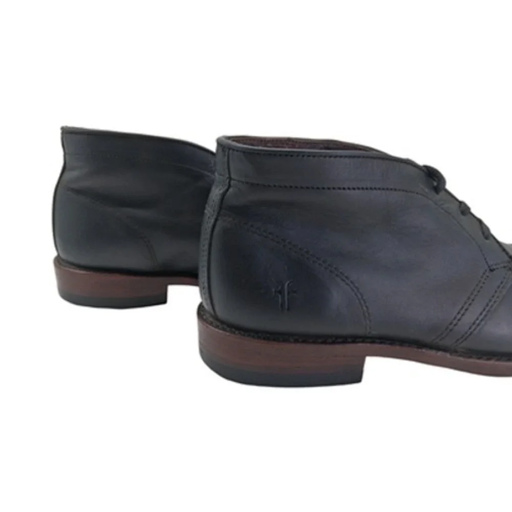 Frye Boots Mens Size 10 Narrow Black Leather Chukka Ankle Casual Dress Boots USA